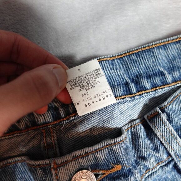 Vintage Levis 505 Regular Fit Straight Leg Denim Jeans Mens 38x34 (Fits 36x34) - Picture 4 of 14